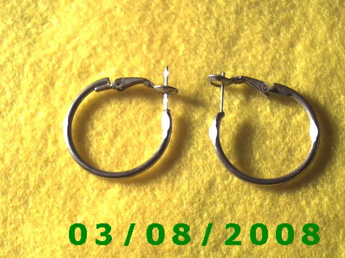 Silver Hoop Pierced Earrings (002)
