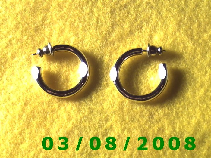 Silver Hoop Earrings 3/4" (014)