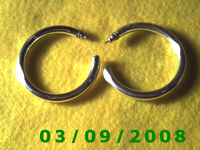 2" Silver Hoop Pierced Earrings (032)