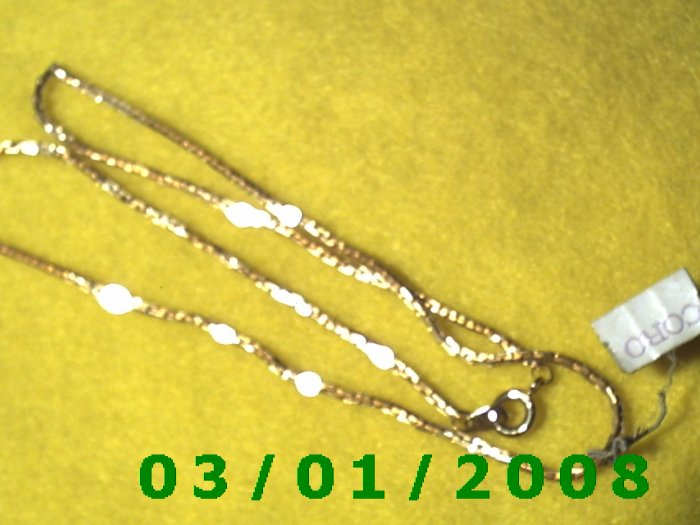 Vintage 16" Gold Plated 50's Necklass w/Gold Pearls (006)