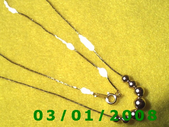 Vintage 16" Gold Plated 50's Necklass w/Gold Pearls (007)