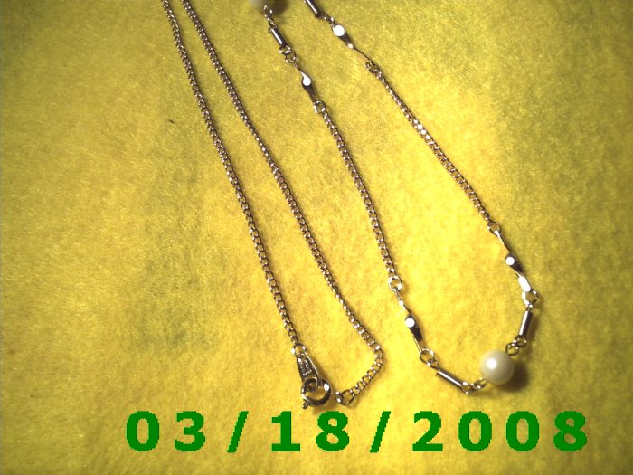26" 2mm Gold Necklace w/pearls etc (004)