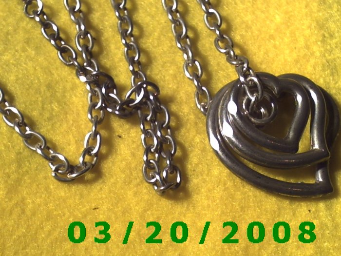 30" 5mm Silver Necklace w/Hearts (E-4002