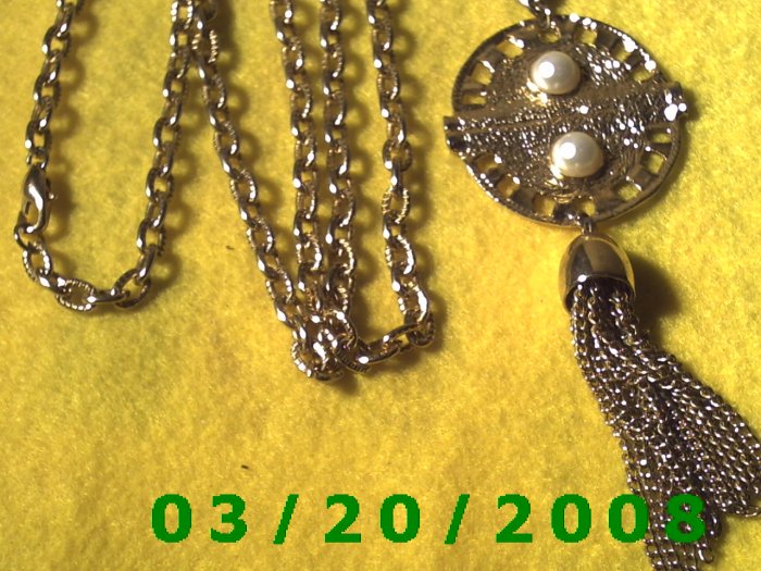 36" 5mm Gold Necklace w/Medallion n Tassle (E-4007)