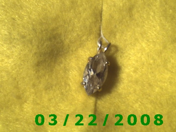 3/8 x 15/16" Gold w/clear stone pendant (R010)