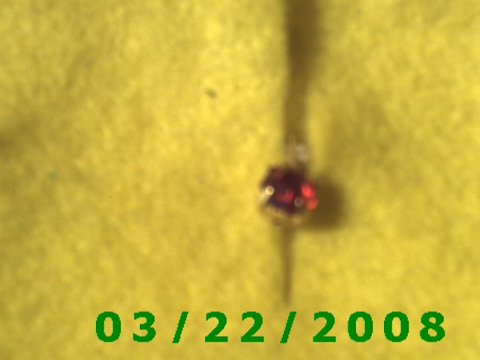1/4" Gold w/Ruby Stone Charm (R021)