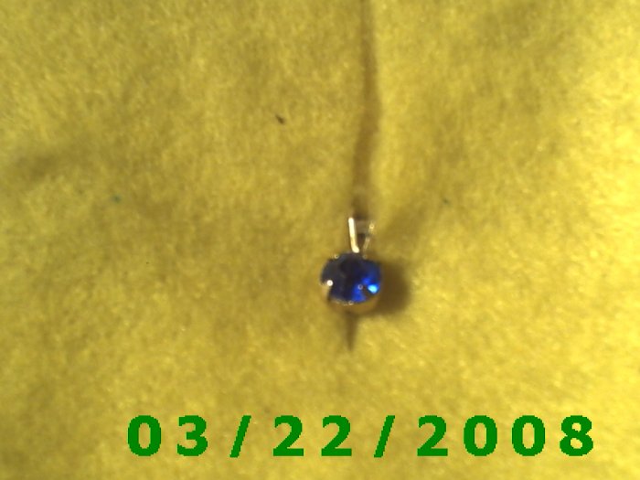 1/4" Gold w/ Sapphire Stone Charm (R022)