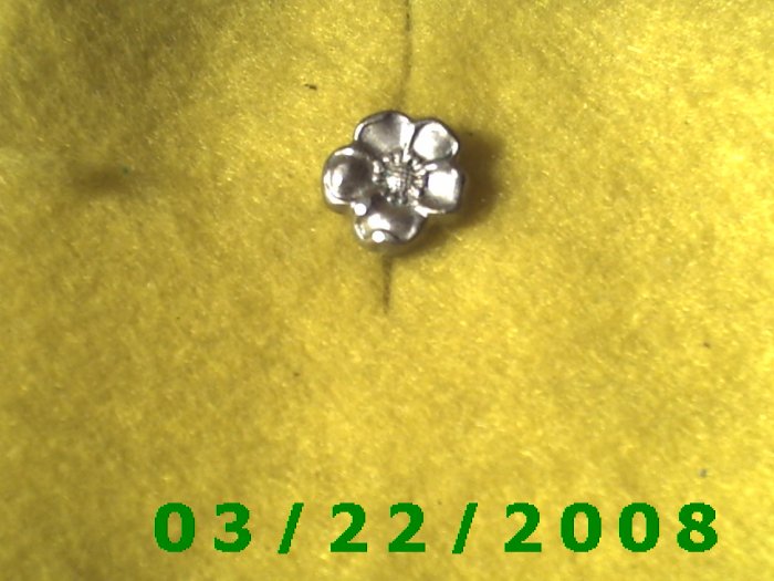 1/2" Silver Flower Button (R024)
