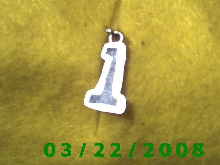 7/8" Silver Charm #1, Turquoise (R031)