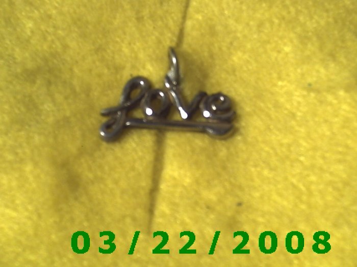 25/16 x 1/2" Silver Love Charm (R038)