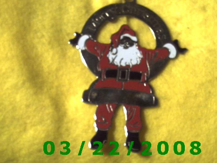 2 3/8 x 3 1/4" Silver Santa Clause w/from Timothy Frey (R055)