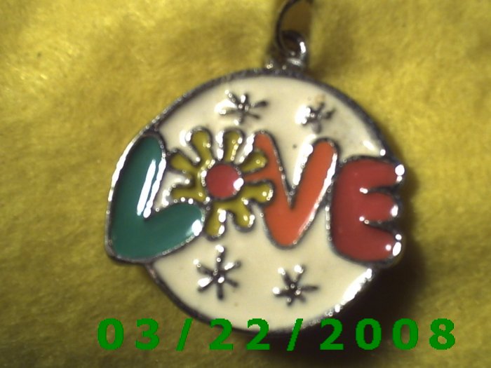 1 1/2 x 1 3/8" Silver Medallion w/Love (R057)