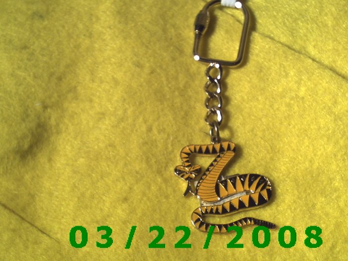 1 1/4 x 4 1/2" Gold Key Ring w/Snake (R001)