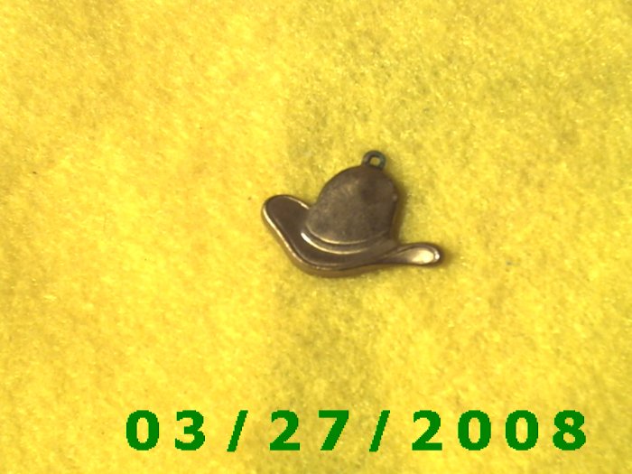 Brass Cowboy Hat Charm (038)