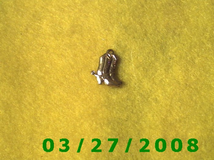 Brass Cowboy Boots Charm (037)
