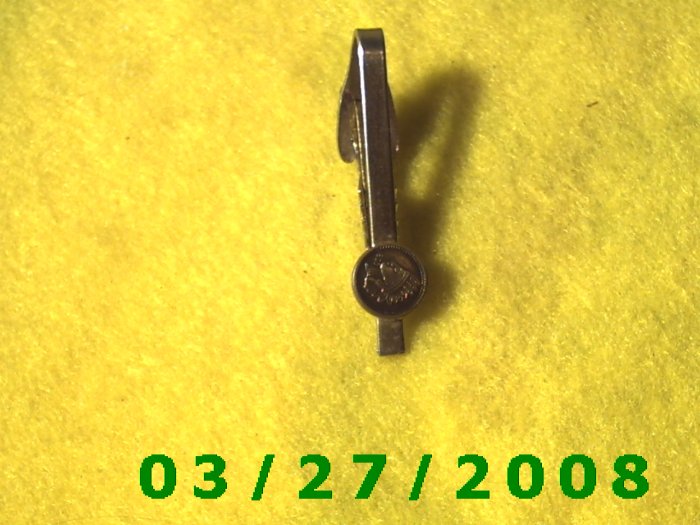 Gold Tie Clasp w/Indian (017)