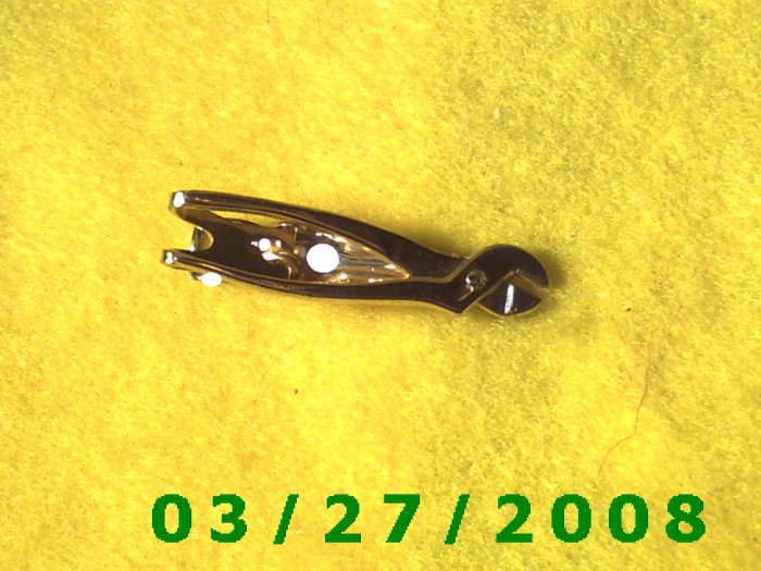 Gold Tie Clasp w/Channel Lock Pliers (018)