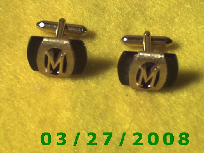 Gold n Black Cuff Links "Swank" (022, 032)