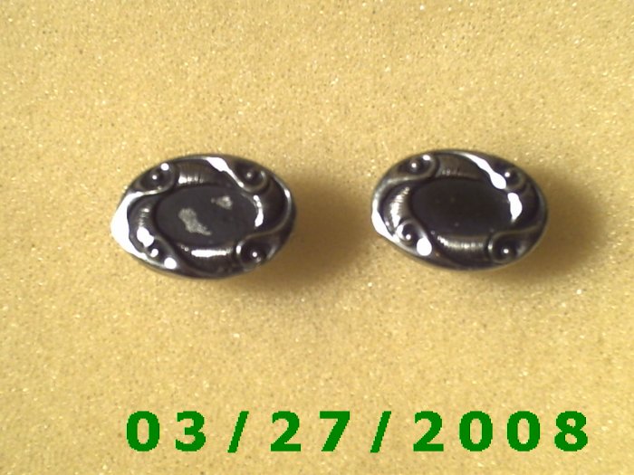Silver n Black Cuff Links (023)