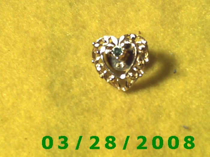 Gold w/green stone Lapel Pin (031)