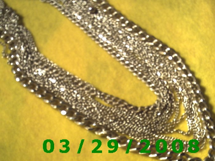 22" 16 Strand Silver Necklace (006)
