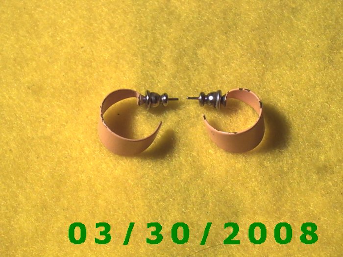 Orange Hoop Pierced Earrings (003)
