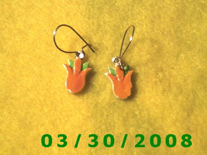 Gold Flower Pierced Earrings (021)