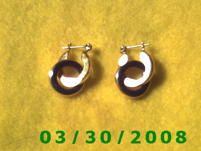 Gold n Blue Pierced Earrings (028)