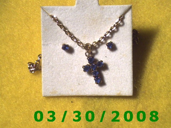 December Birthstone Necklace and Earrings Set Turquoise(010)