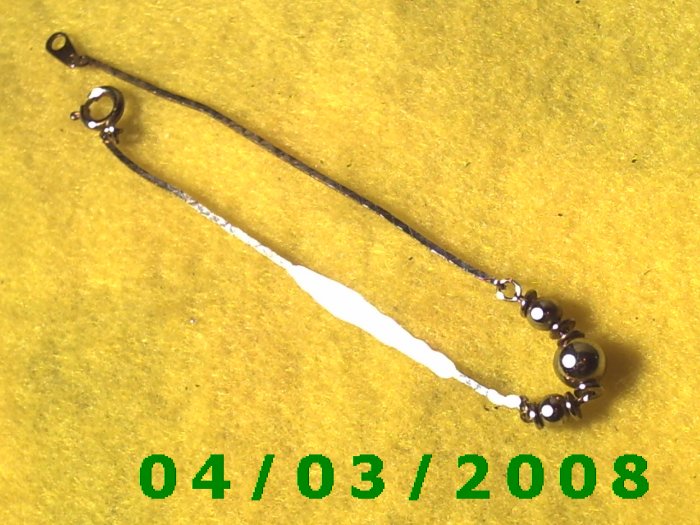 Silver Bracelet w/metal Beads (004)
