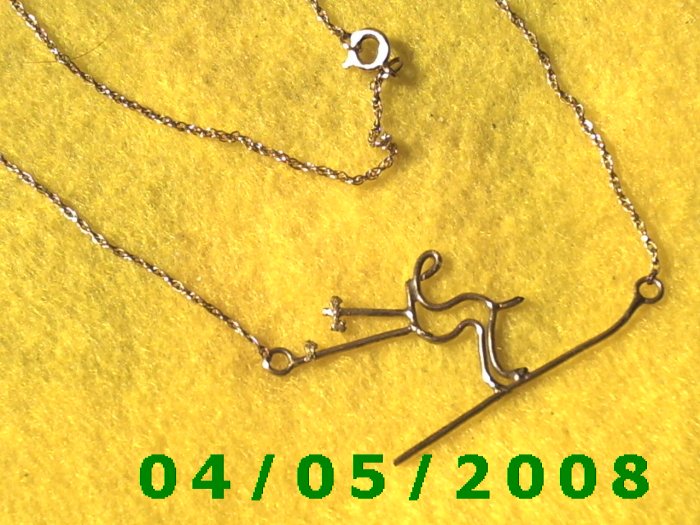 Gold Necklace w/Skier E5019