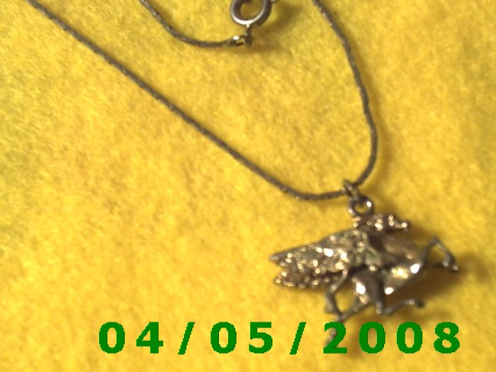Silver Necklace w/Flying Horse E5029