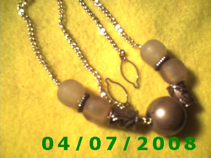 Silver Necklace w/Beads E6013