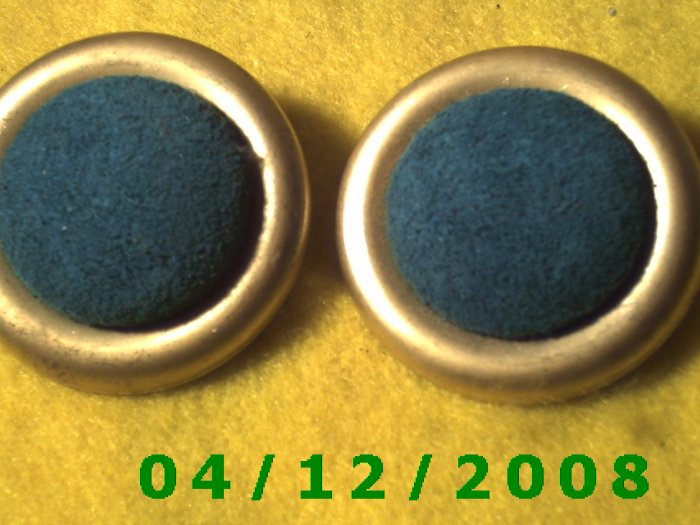 Gold and Blue Pierced Earrings Q1017