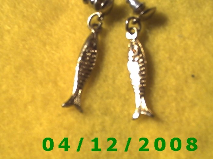 Silver Fish Pierced Earrings Q1021
