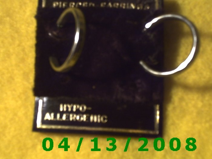 Hoop Silver Pierced Earrings Q2020
