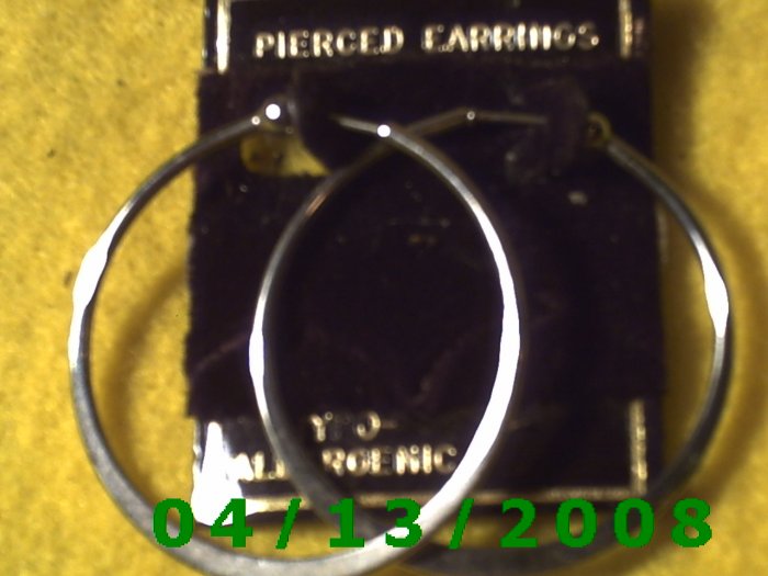 Hoop Silver Pierced Earrings Q2022