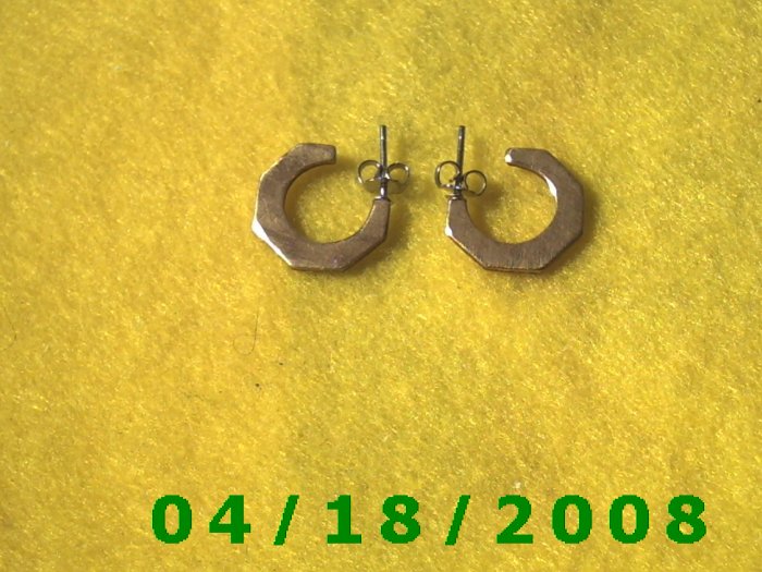 Brass Hoop Pierced Earrings Q3A005
