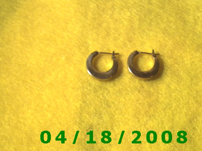 Gold Hoop Pierced Earrings (MET) Q3A006
