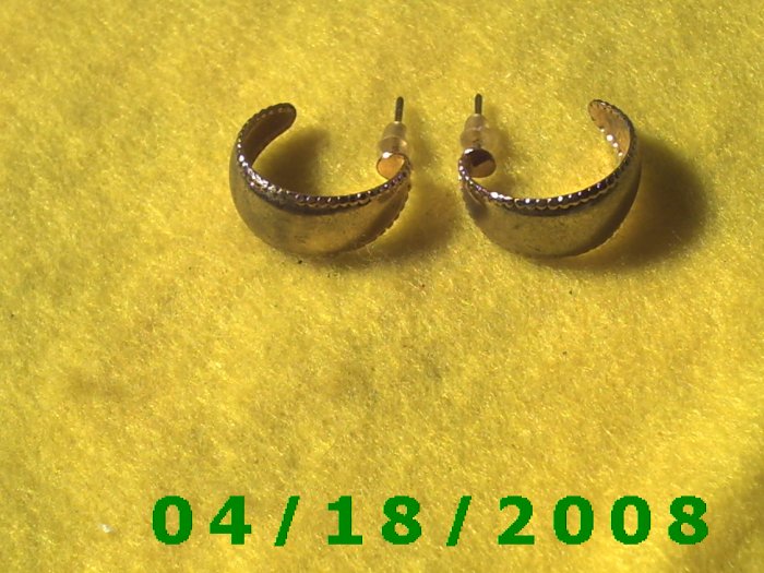 Gold Hoop Pierced Earrings Q3015
