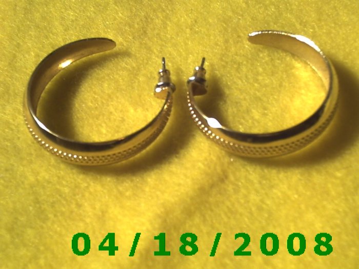 Gold Hoop Pierced Earrings Q3037