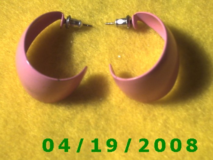 Pink Hoop Pierced Earrings Q3049