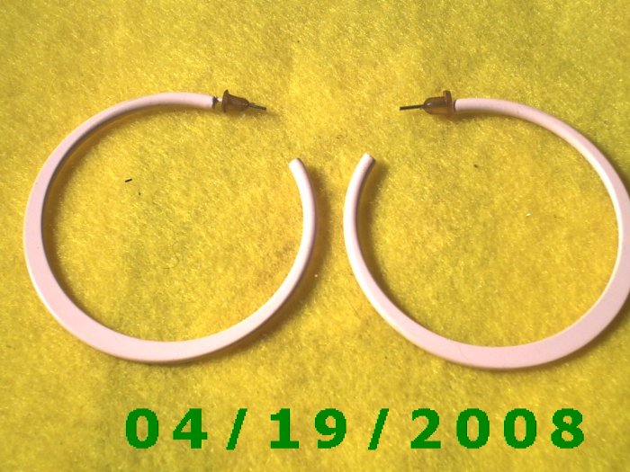 Pink Hoop Pierced Earrings Q3058