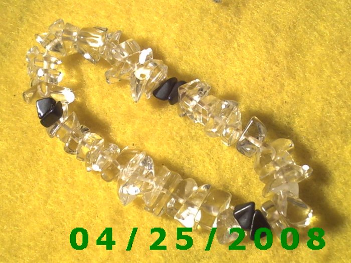 Simulated Clear Stones Stretch Bracelet B005