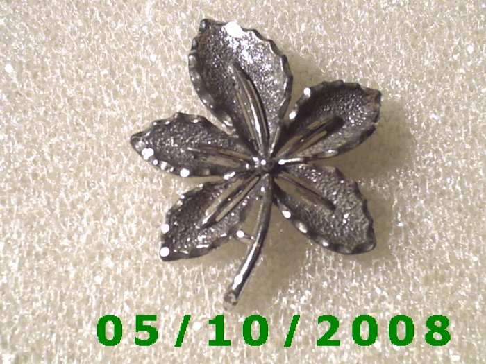 Silver Flower Pin signed Sarah Cov