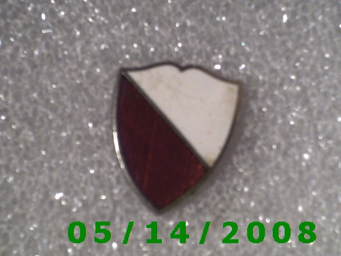 Silver Red n White Shield Pin B041
