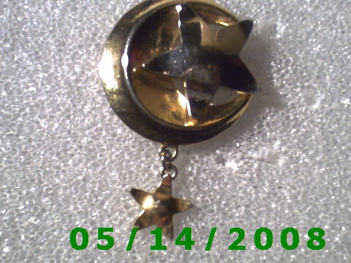 The Moon n Stars Gold Pin B017