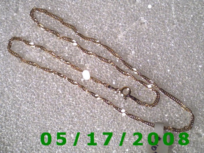 18" Gold over Silver .925 necklace 2mm Italy (002)