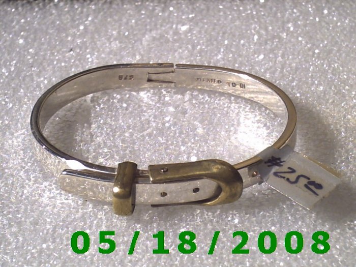 Adjustable 2 1/4 to 2 1/2" Mexico Silver Bracelet (052)