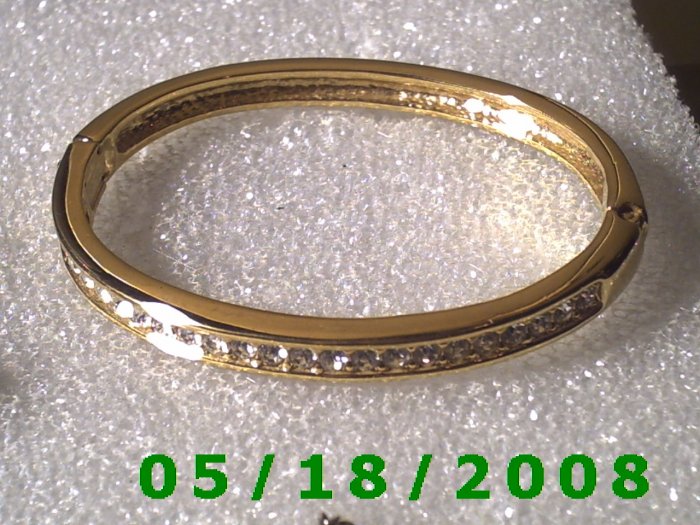 2.5" inside dia Gold Plated Rhinestone Bracelet (003) (053)